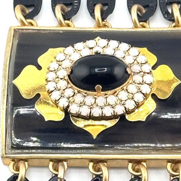 Rare Vintage Juicy Couture Black & Gold Bracelet with Pull Pin Closure - Picture 14 of 16